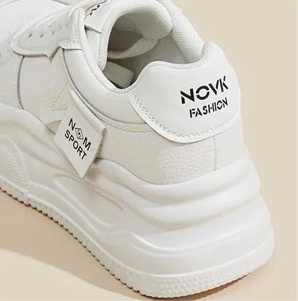 Fujin 8.5cm Genuine Leather Women Vulcanize Chunky Sneakers Women Summer Hidden High Heels Platform Wedge Summer Mesh Shoes