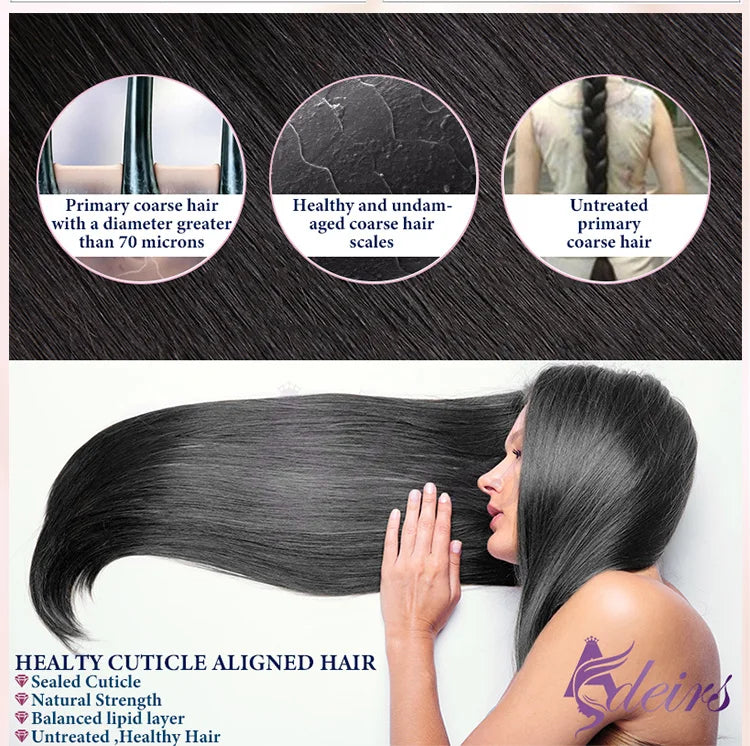 ADEIRS Straight Tape In Human Hair Extensions 100% Real Hair Extensions 16"-24" Black Brown Blonde #613 Invisible Tape In