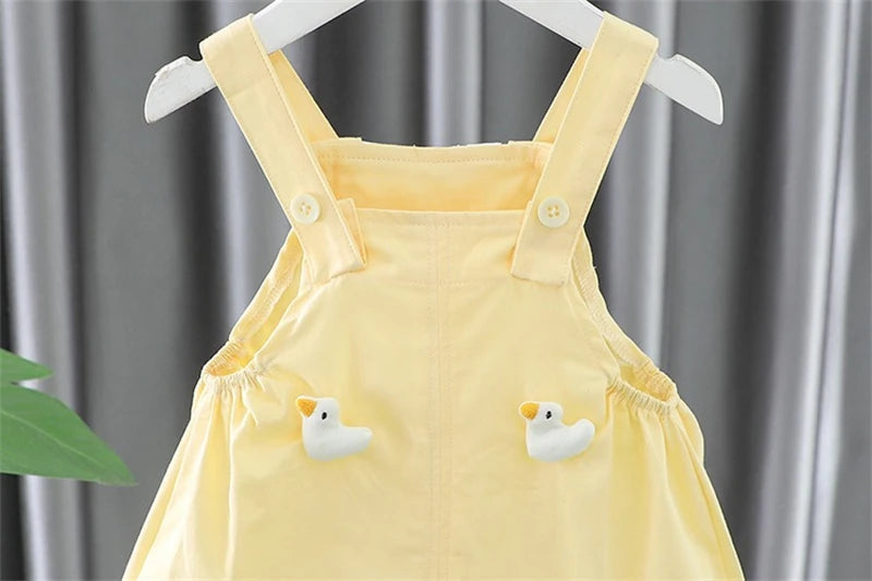 Baby Girls Clothing Sets Children Summer Clothes Cartoon Rabbit Stripe Vest Shorts 2 Pieces Suit Kids Casual Clothes Outfits