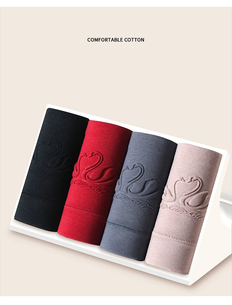 4Pcs Cotton Women's Panties High Waist Body Shaper Underwear Breathable Underpants Plus Size M-5XL Panty  Soft Female Briefs