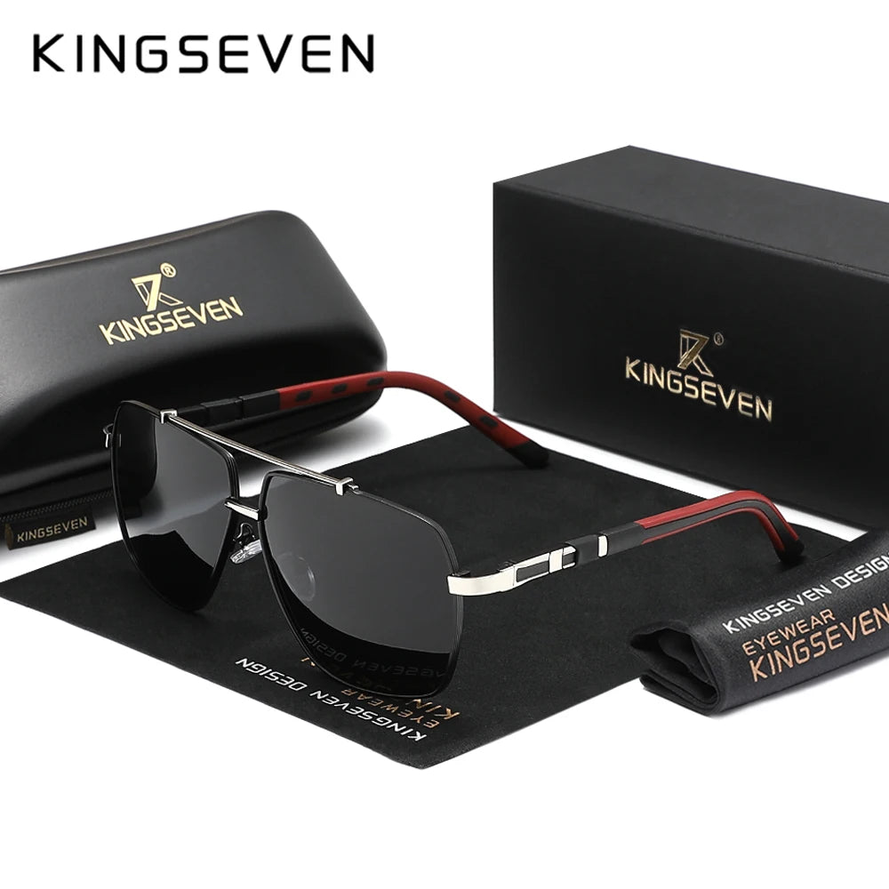 KINGSEVEN Classic Men Sunglasses Pilot Polarized UV400 Aluminum Frame Women Driving Glasses BAZAARHUBO