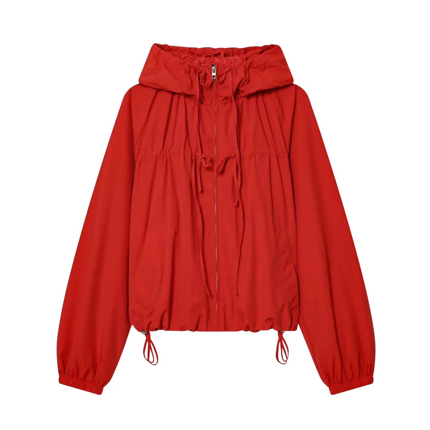 Nlzgmsj 2026 Spring Casual Hoodie Red Jackets Women Long Sleeve Zipper Short Coats Fashion Y2K Girl Outwears