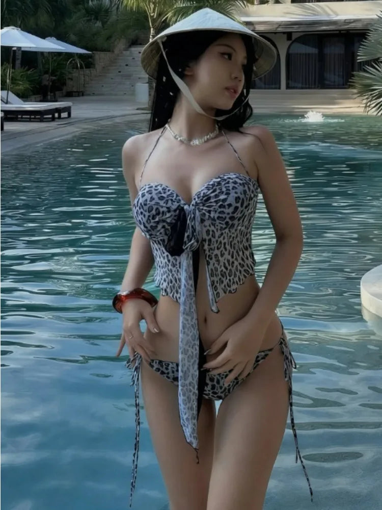 Fashion Women Halter Neck 3 Piece Bikini Set Removable Padding Adjustable Straps Elegant Summer Beach Outfit Swimwear 2026 New