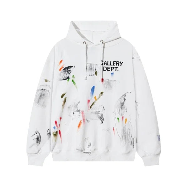 Autumn Trendy Men's Long Sleeve Thermal Hoodie Streetwear New High Street Loose Fleece Hoodie Letter Print Casual Sweatshirt BAZAARHUBO