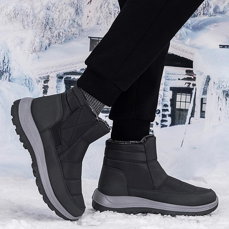 New Winter Men's Boots Snow Boots Thicken Warm Plush Waterproof Non-slip Outdoor Casual Ankle Boots Size 36-46 Men Cotton Shoes