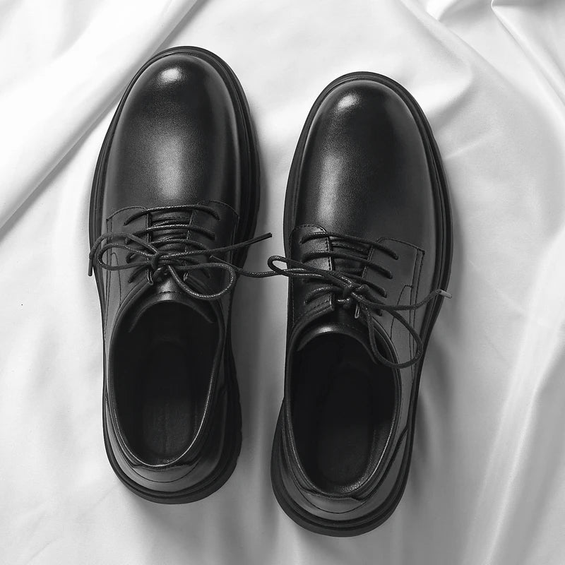Luxury Leather Male Oxford Shoes Brown Black Mens Dress Shoes New Fashion Round Toe Men's Business Casual Shoes Formal Footwear