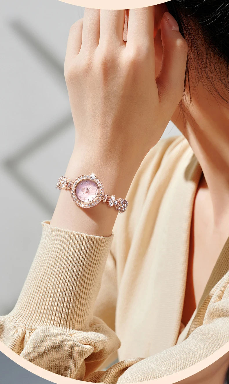 OPK 6054 Full Diamond Woman Watches Original Quartz Wrist Watches for Women Fashion Elegant Waterproof Ladies Watch Girls Gifts