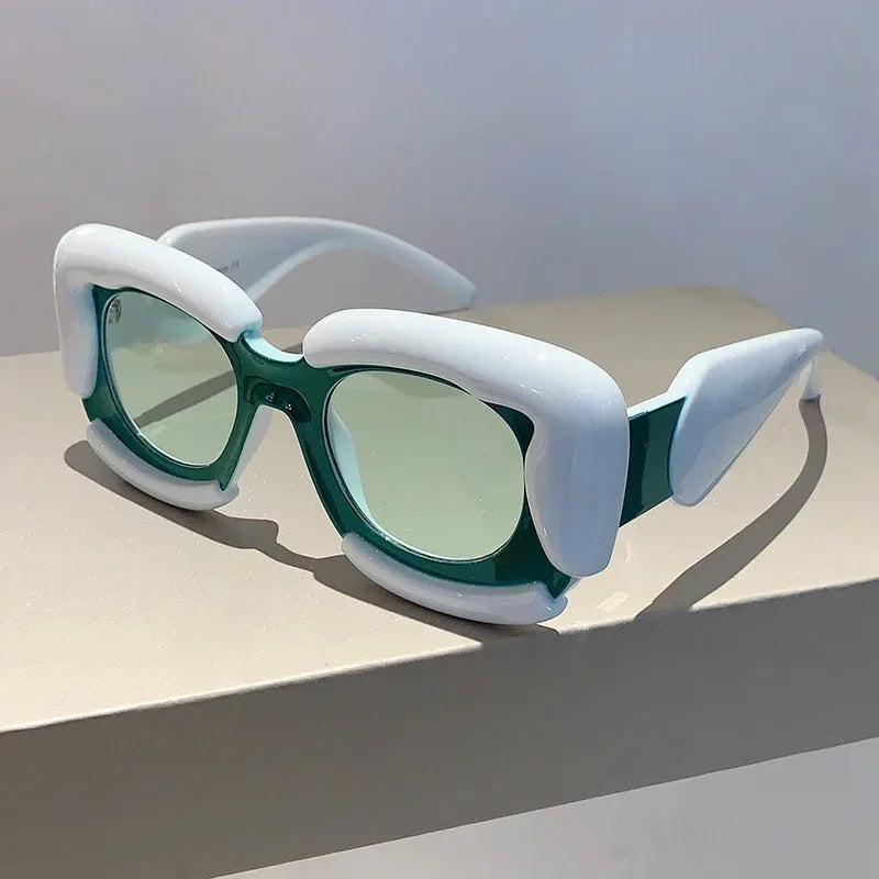 KAMMPT Square Women Sunglasses 2023 New Oversized Cloud Shape Rim Shades Ins Trendy Luxury Brand Design UV400 Protection Eyewear BAZAARHUBO