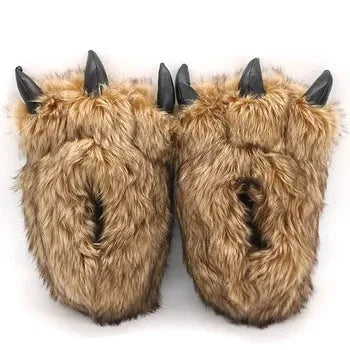 Unisex Men's Cartoon Animal Furry Bedroom Boot Shoes Warm Novelty Outdoor Slipper with Grippers New Adults Fun Alligator Slipper