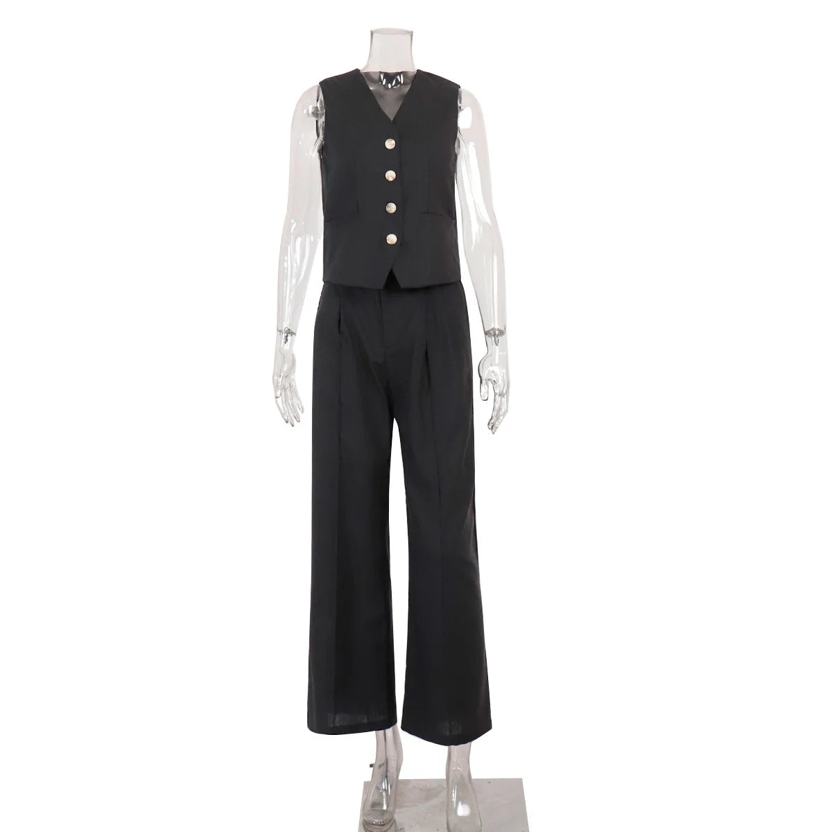 Sleeveless Vest Jacket Top Casual Pants Two-piece Set For Women's Wide Leg Pant Sets Sexy Summer Boho Cotton Linen Ladies Suits