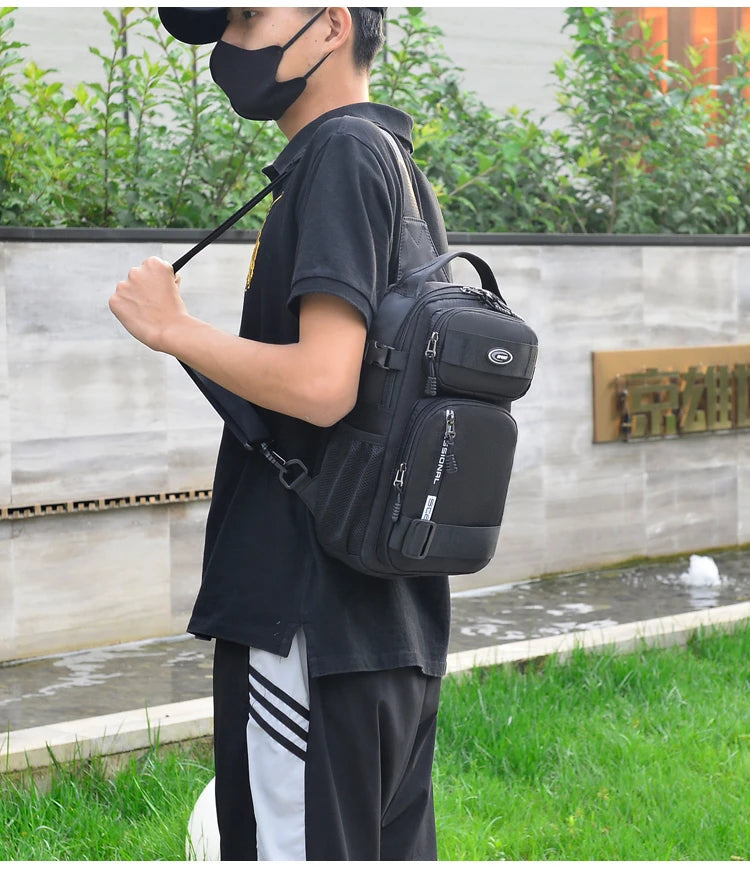 Large Capacity Men's Waist Packs Crossbody Bag High Quality Light Oxford Chest Pack Fashion Casual Men's Handbag Shoulder Bag