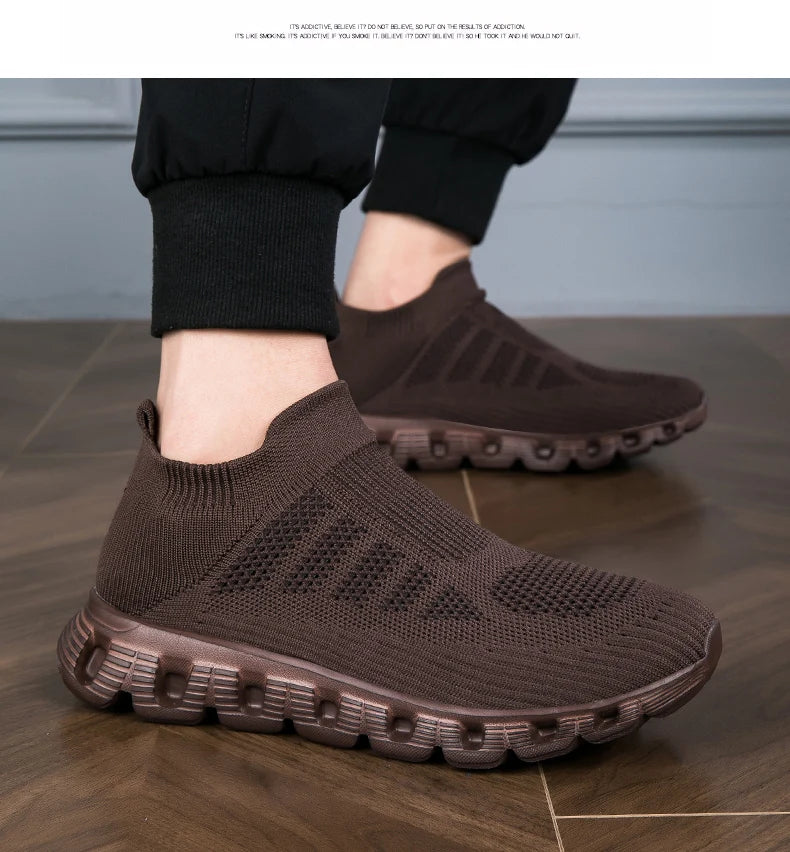 2025 New Men's Casual Sneaker Breathable Ultralight Slip On Shoes Mesh Sock Mouth Jogging Athletic Women Sneakers