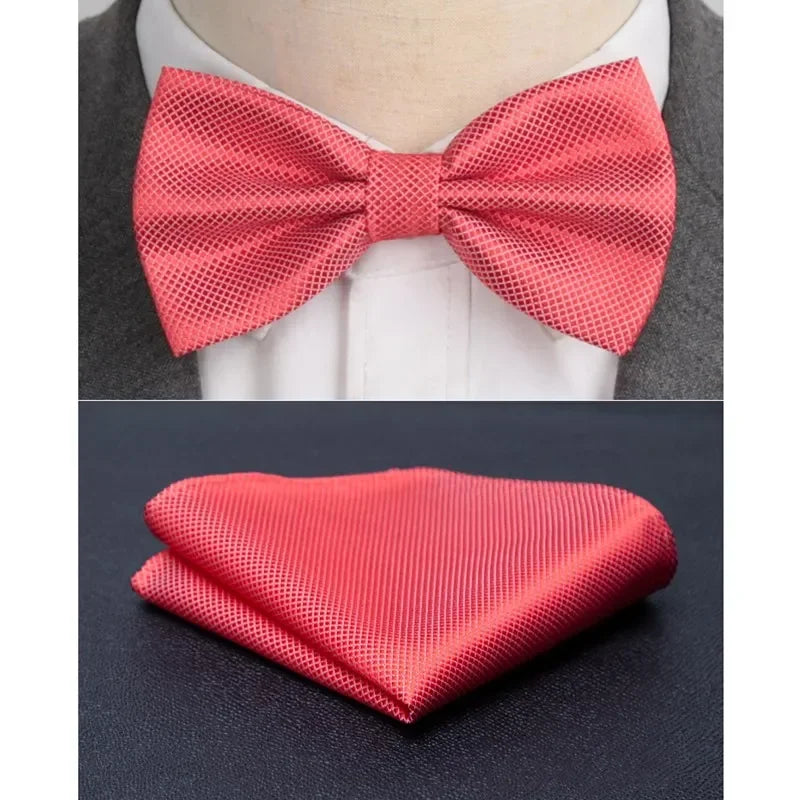 Men Bowtie Cravat Set Solid Fashion Butterfly Party Wedding Bow Ties Girls Formal Dress Tie Mens Bowknot Fashion Accessories BAZAARHUBO