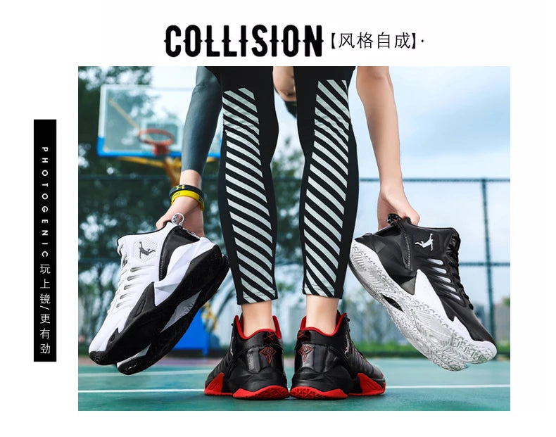 Men's Basketball Shoes Breathable Cushioning Non-Slip Wearable Runing Shoes Gym Training Athletic Basketball Sneakers for Women