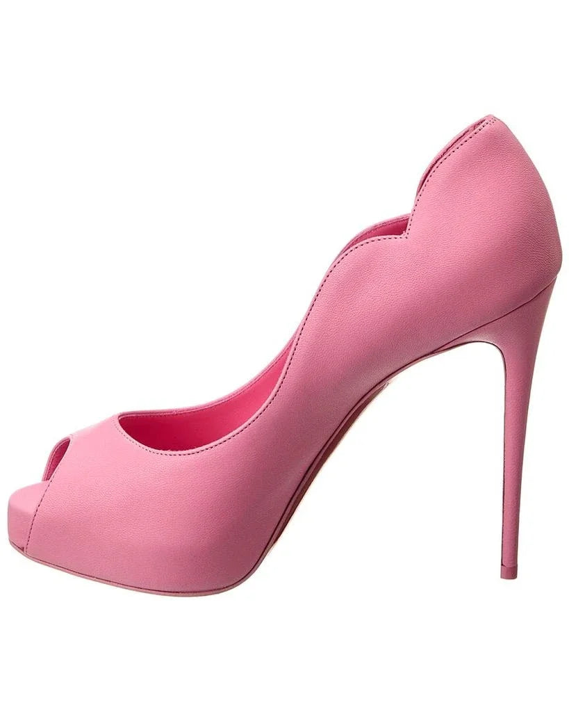 Sexy Peep Toe Leather Platform Pink/Black/Yellow/Nude Pumps Women's High Heels Shallow Party Lady  Luxury Designer Shoes