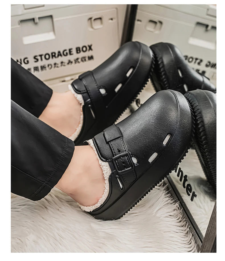 Fashion Women Winter Slippers Warm Fur Indoor Shoes Garden Clogs Couple Casual Shoes Luxury Sandals Comfort Home Soft Slippers