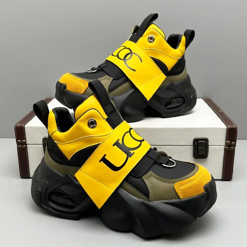 Men's Sport Shoes Comfortable Casual Running Shoes 2026 Spring Autumn Thick Bottom Heightening Korean Style Versatile Dad Shoes