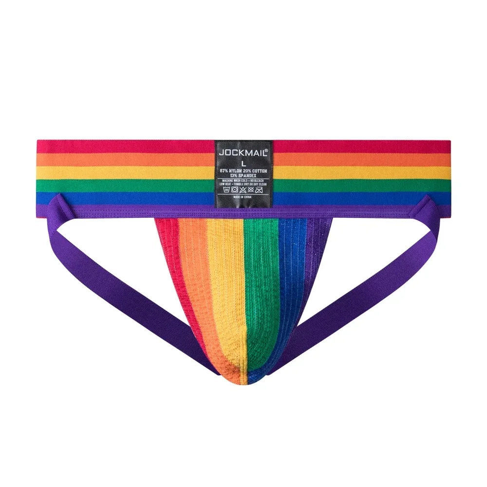 JOCKMAIL Men Athletic Supporters Jockstrap Thongs Mens Underwear  Underpants Bikini  3" Elastic Waistband  Hombre Panties