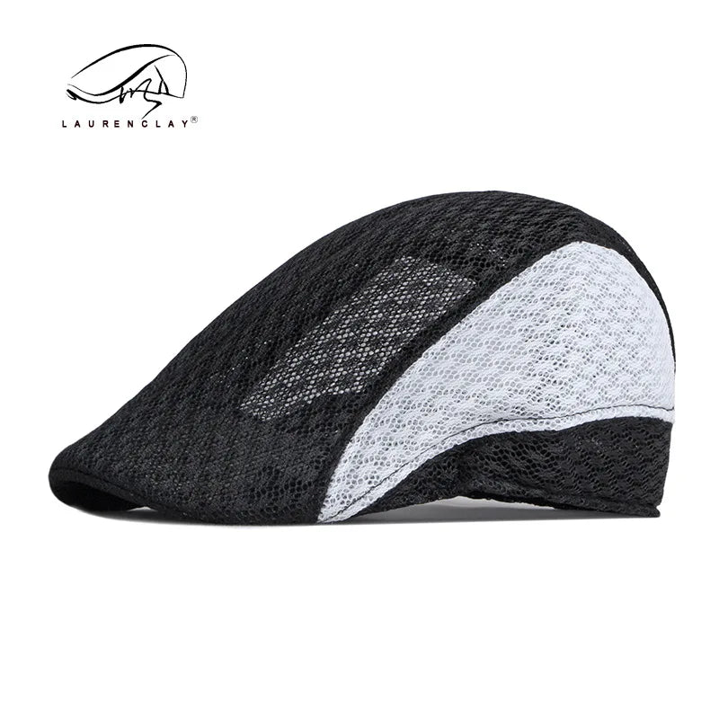 Big Head 58-61cm Summer Men Newsboy Breathable Cap Mesh Cabbie Golf Driving Sun Flat Beret Hats Caps Visors BAZAARHUBO