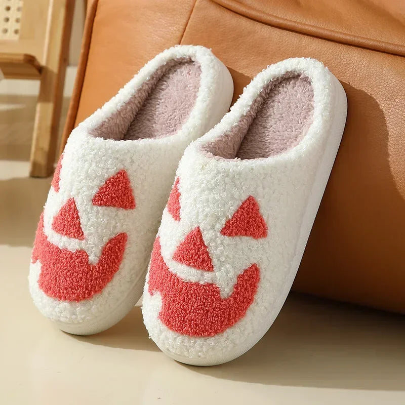 House Fuzzy Slipper Men Male Ghost Face Blue Evil Eye Home Shoes Plush Winter Warm Indoor Floor Non Slip Women Female Halloween