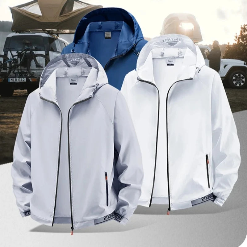 Outdoor Lightweight Hiking Jackets Men Fishing Cycling Hooded Gym Sports Running Coat Summer Sun-Protective Jacket Men Clothing