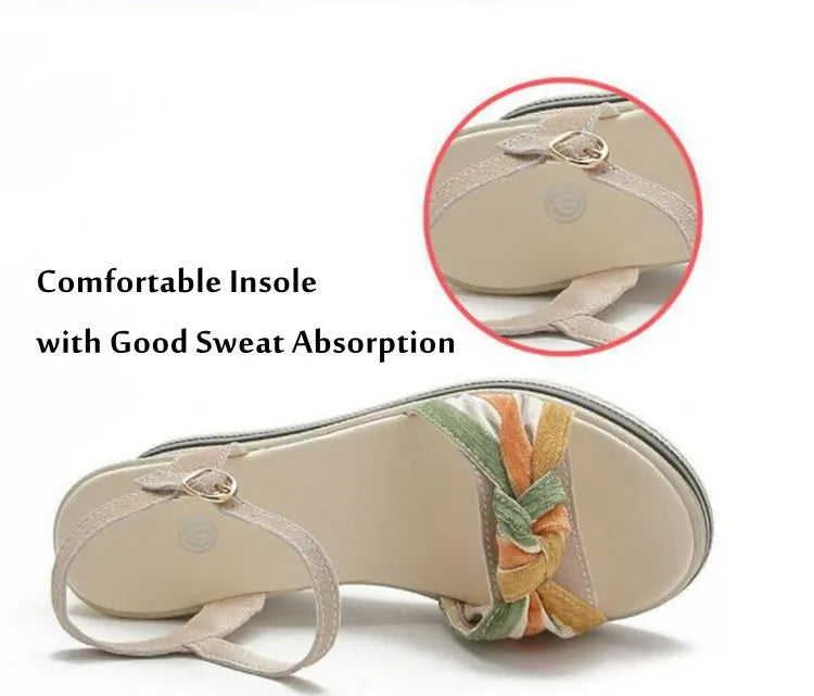 Open Toe Wedge Sandals for Women Summer Shoes босоножки женские Female Leisure Pumps Ankle Strap High Heels Ladies Slingbacks