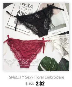 SP&CITY Sporty Style Sexy Transparent Underwear Women Crotch Cotton Briefs Soft Hollow Out Panties String Thong Sex Lingerie