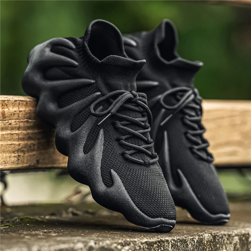 Men Sports Running Jogging Shoes Summer Casual Sneakers Outdoor Breathable Mesh For Women Light Shock-absorption Black Tennis