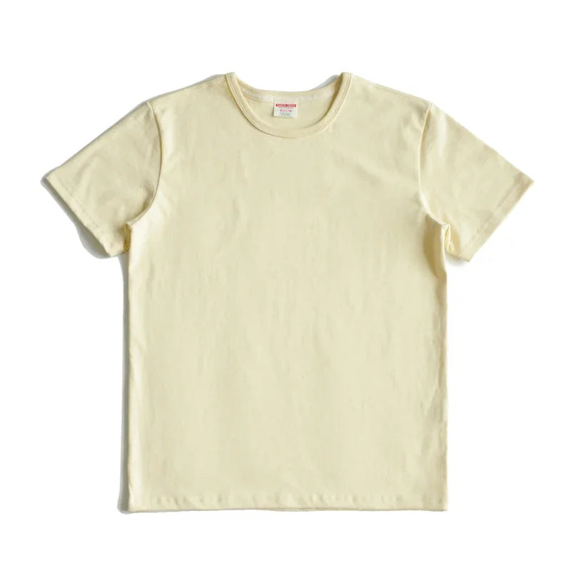 Saucezhan Tops & Tees Men's T-shirt Summer Short Sleeve 5 Colors Pure Cotton  Anti-deformation Double-woven fabric 340g