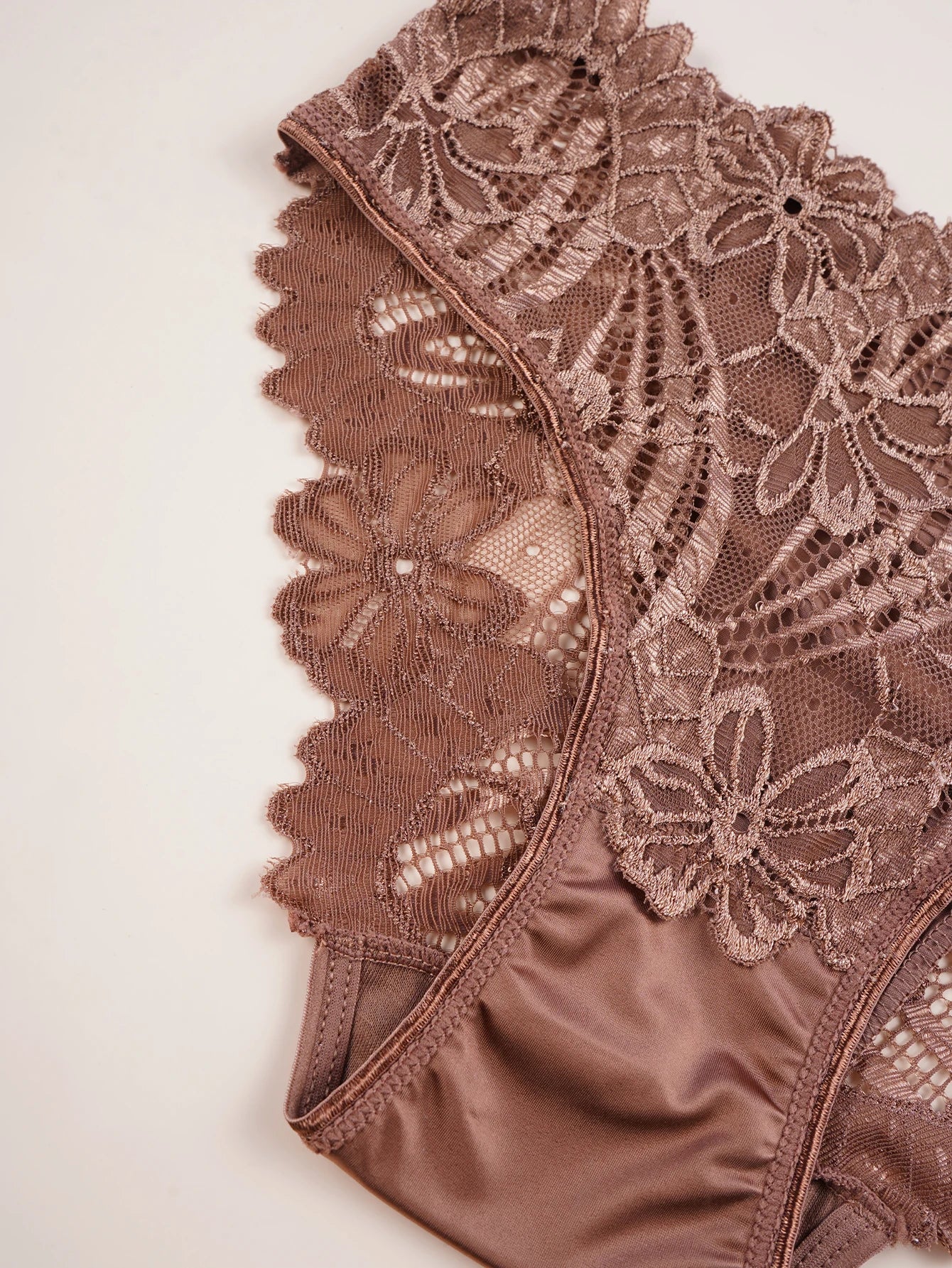 4PCS Elegant Women's Underwear Satin Panties Solid Color Lace Flower Lingerie Sexy Female Intimate Lingerie Everyday