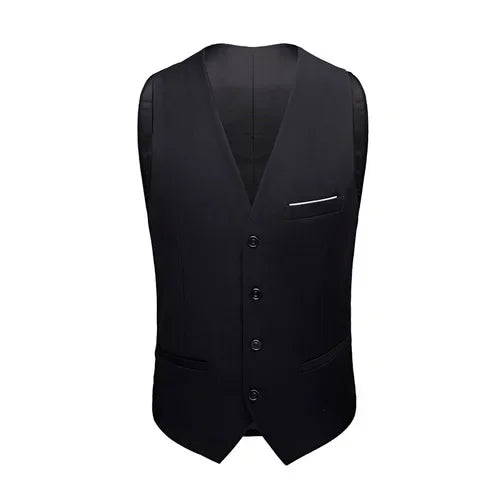 M-6XL Luxurious Fashion High-end Solid Color Men's Official Business Casual Suit Vest Groom Wedding Dress Party Male Waist Coat