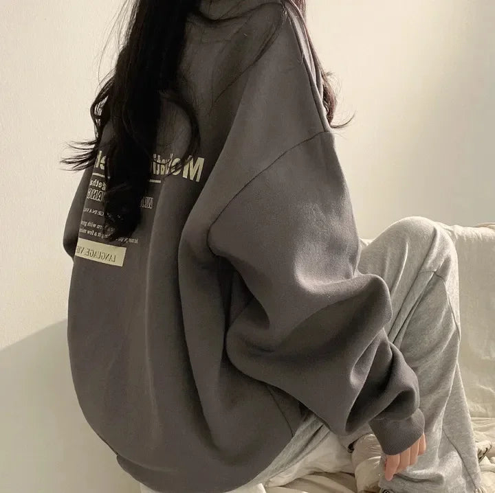 Women Sweatshirts Oversized Spring Hoodie Long Sleeve Casual Letter Print Loose Pullovers Harajuku Sweatshirt Female
