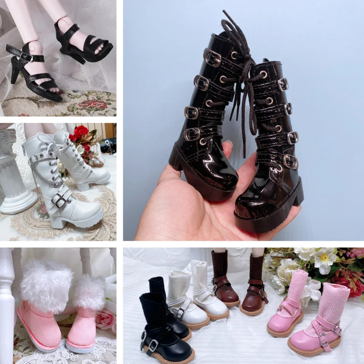 Fashion 60cm Doll Shoes Boots 1/3 Bjd Doll Shoes 7.5cm Foot Wear Simulation Shoes Toy Doll Accessories