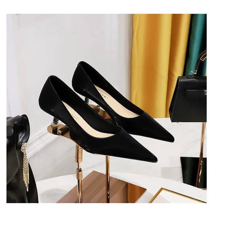 BIGTREE Shoes Women 4.5 Cm Heels Pointed Toe Woman Pumps Fashion Kitten Heels Large Size 34-43 Sexy Mid Heeled Female Shoes 2026