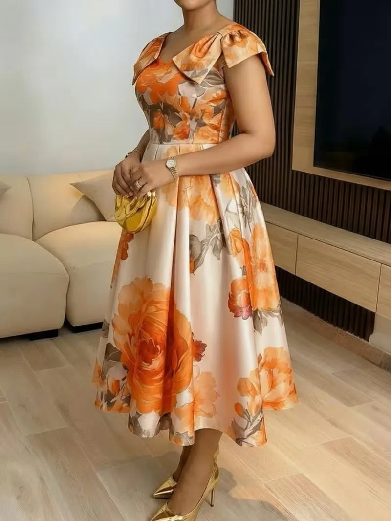 African Dresses for Women Elegant 2026 Dashiki Spring Summer Midi Dress Ladies Traditional African Clothing Ankara Dresses