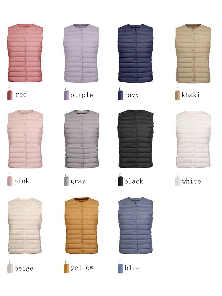 NewBang 90% Matte Fabric Womens Ultra Light Down Vest Waistcoat Sleeveless