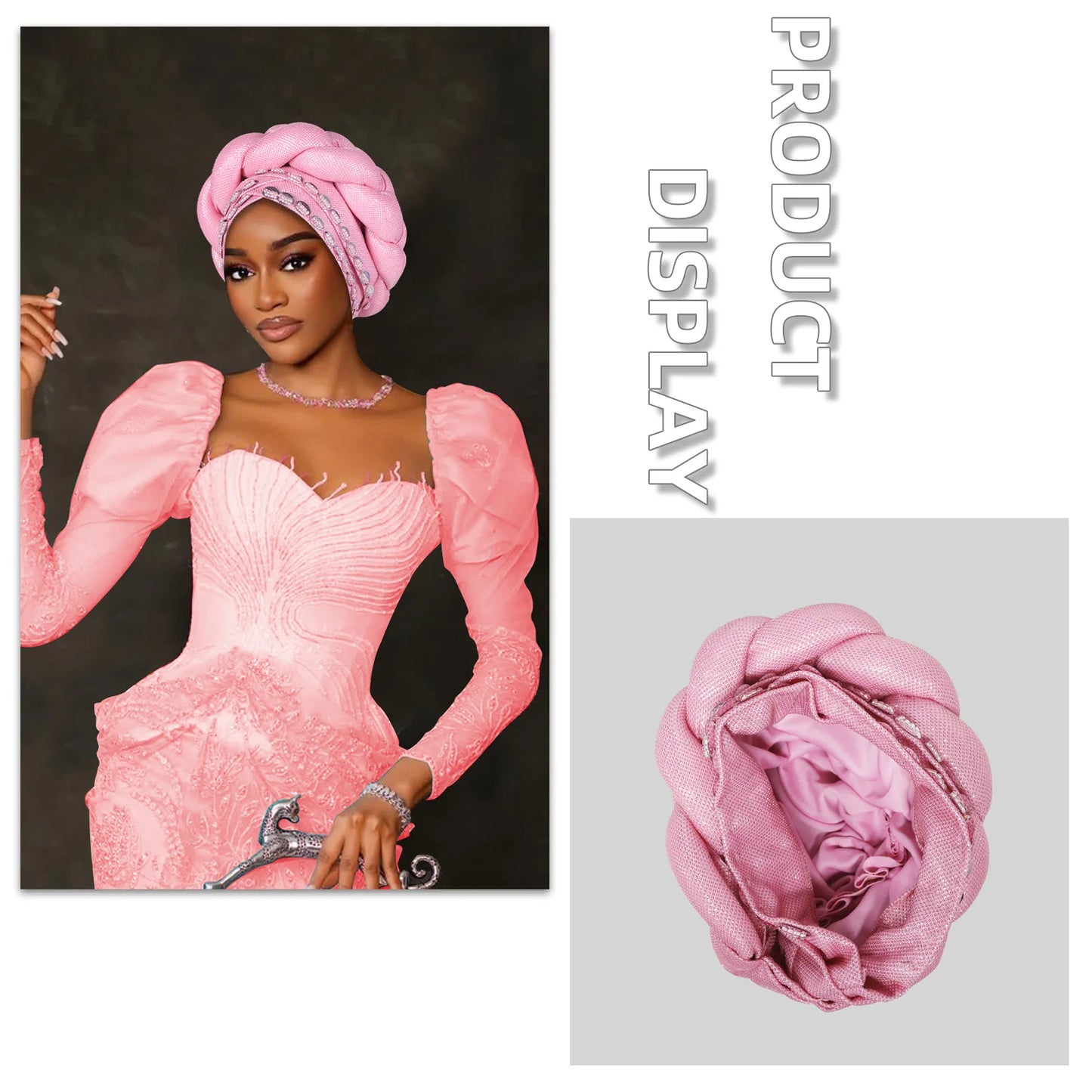 Fashion Hats for Women African Headtie Turban Auto Gele Head Wraps Cap Wedding Party Muslim Hijab Bonnet Headscarf Nigeria Geles