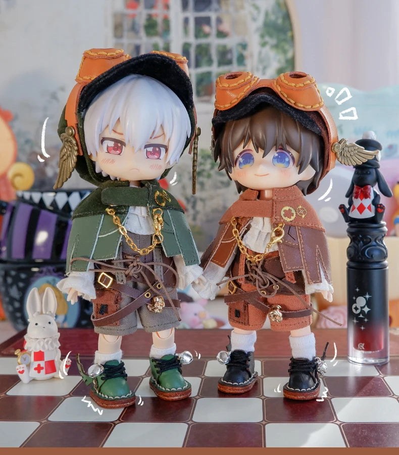 OB11 Doll Shoes Fashion Cowhide Boots Shoes for GSC, YMY, Obitsu 11, 1/12bjd Doll Accessories