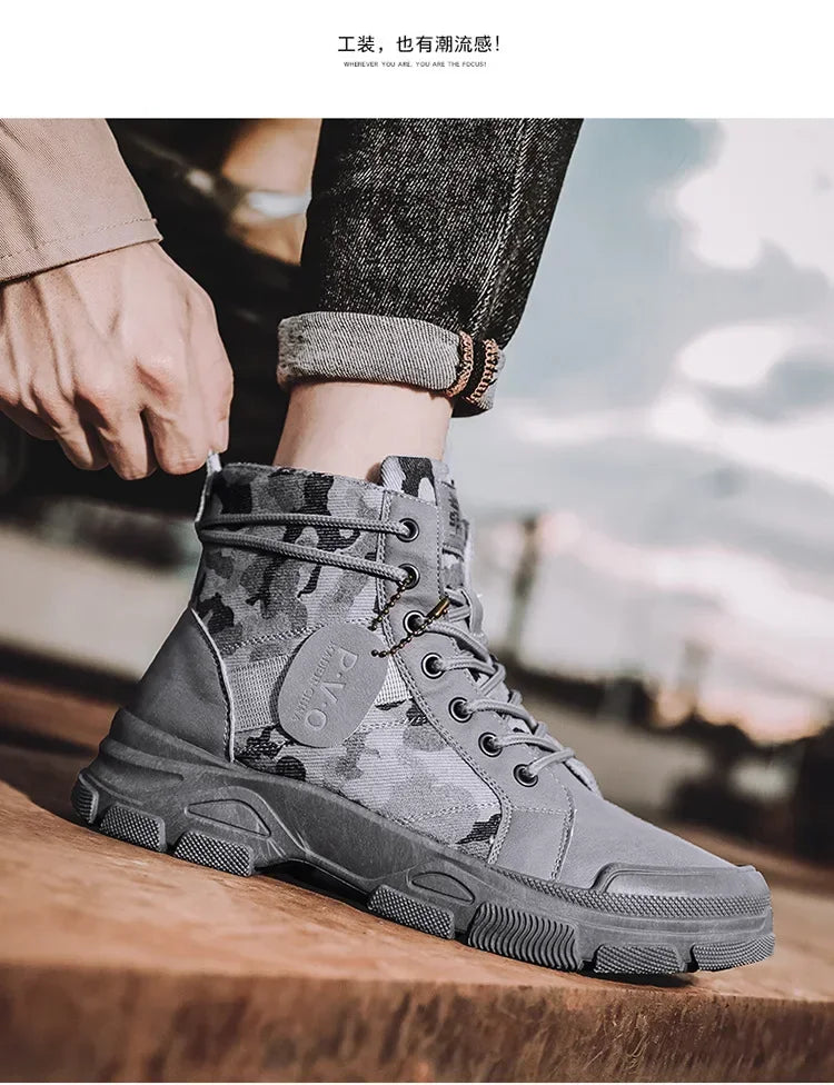 2024 New Men Military Tactical Men's Boots Special Force PU Leather Waterproof Desert Combat Ankle Boot Army Work Men Shoes EVA