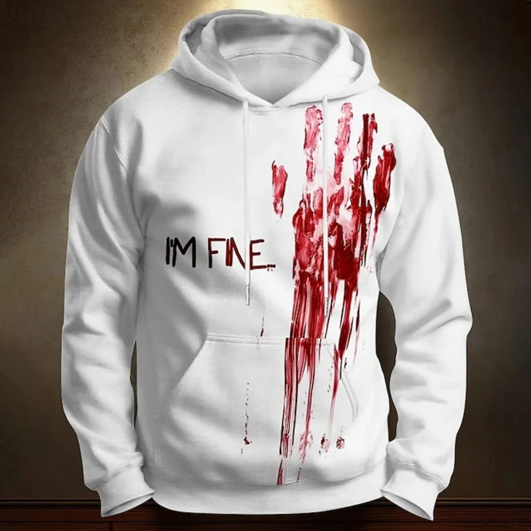 Halloween Men's Hoodie Blood Stain 3D Print Sweatshirt Exaggerated  Long Sleeve Sweatshirt Hoodie Oversized Men's Clothing BAZAARHUBO