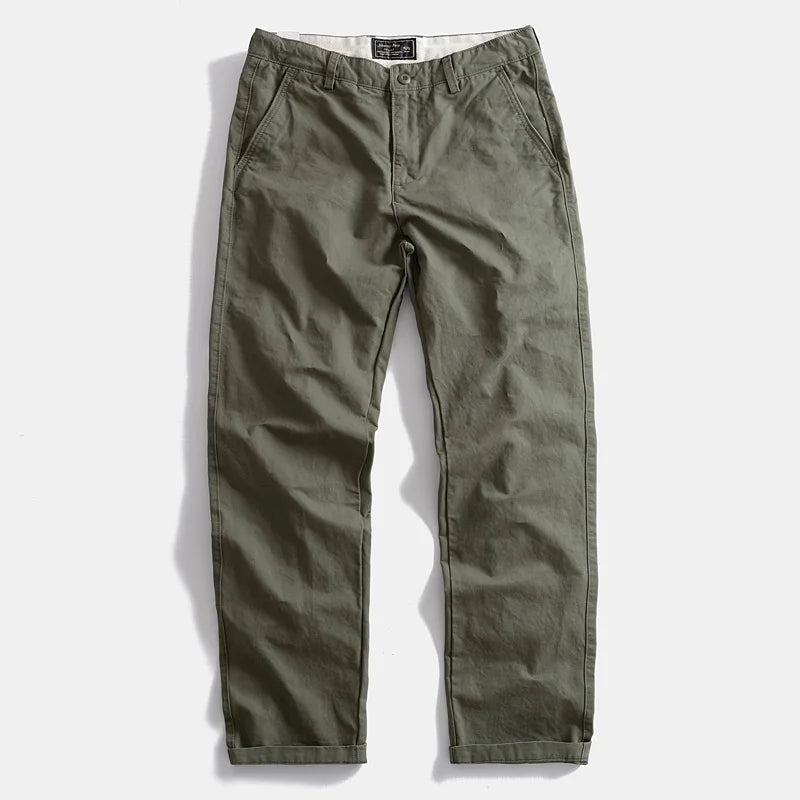 Casual Pants Men Solid Vintage Fashion Spring Autumn Harajuku Japanese Style All-match Straight Trousers New Pockets High Street
