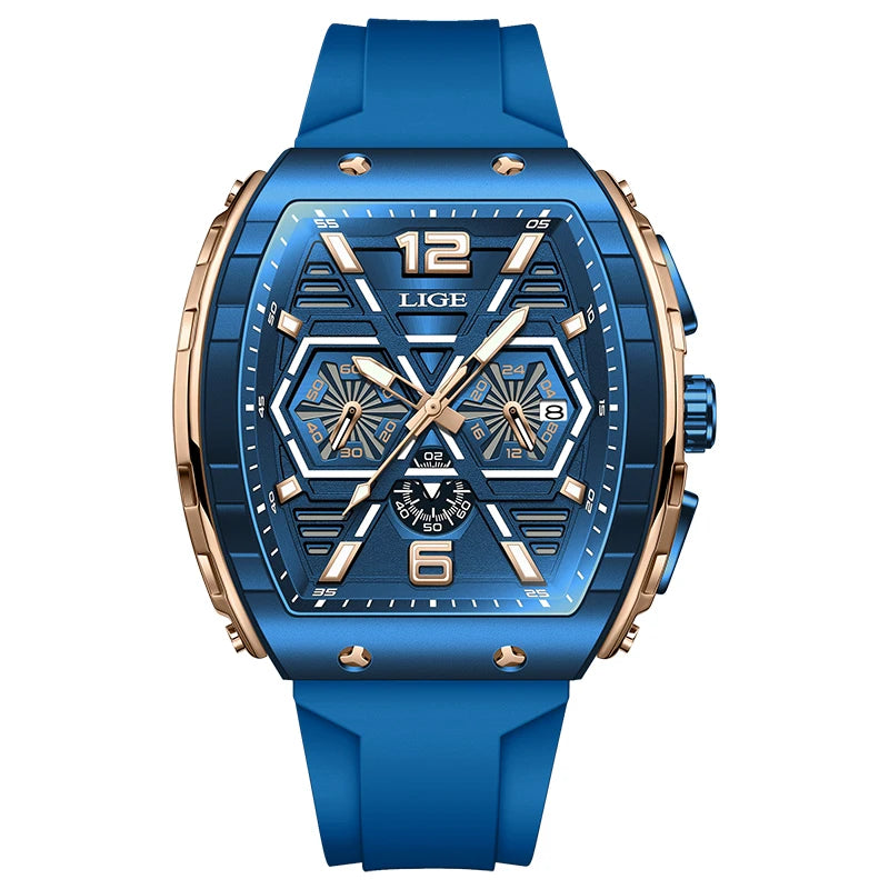LIGE Top Brand Classic Men's Watches Roman Scale Dial Luxury Wrist Watch for Man Original Quartz Waterproof Luminous Male reloj