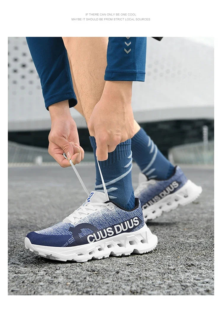 Men's Running Shoes Outdoor Couple Trainer Race Sneakers Off-road Shoes Cushioning Jogging Non-Slip Breathable Mesh Luxury Shoes