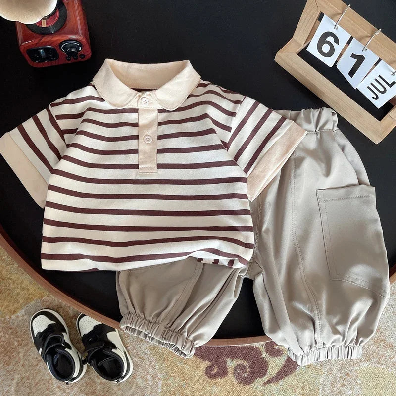 DIIMUU Summer Fashion Baby Boy Clothes Sets T-shirt + Pants 1-4T Toddler Casual Clothing Suits Children Kids Boys Outfits Suit