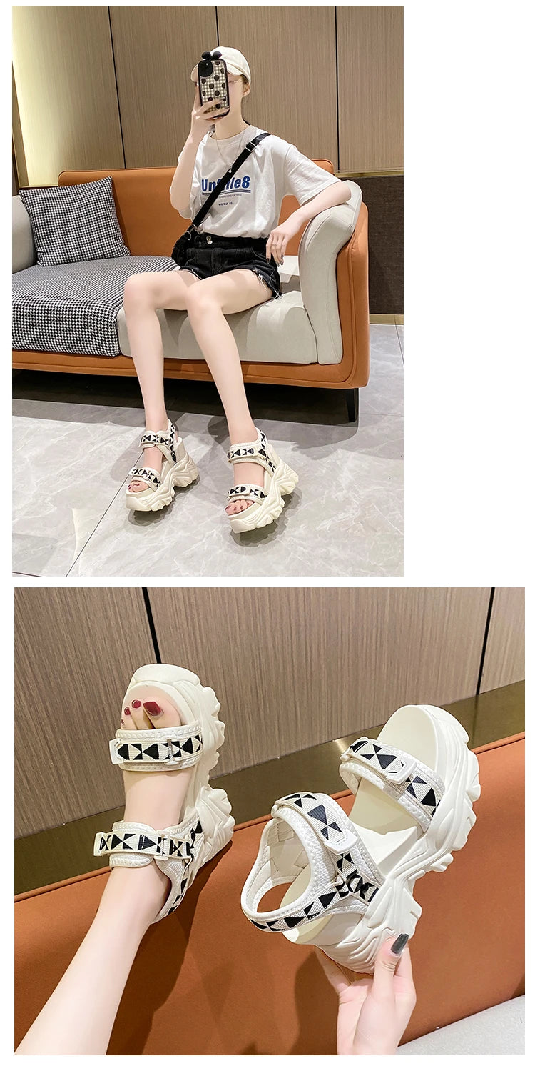 New 2022 Summer Women Platform Sandals Open Toe Wedges High Heels Thick Bottom Beach Shoes Woman Casual Comfort Chunky Sandalias