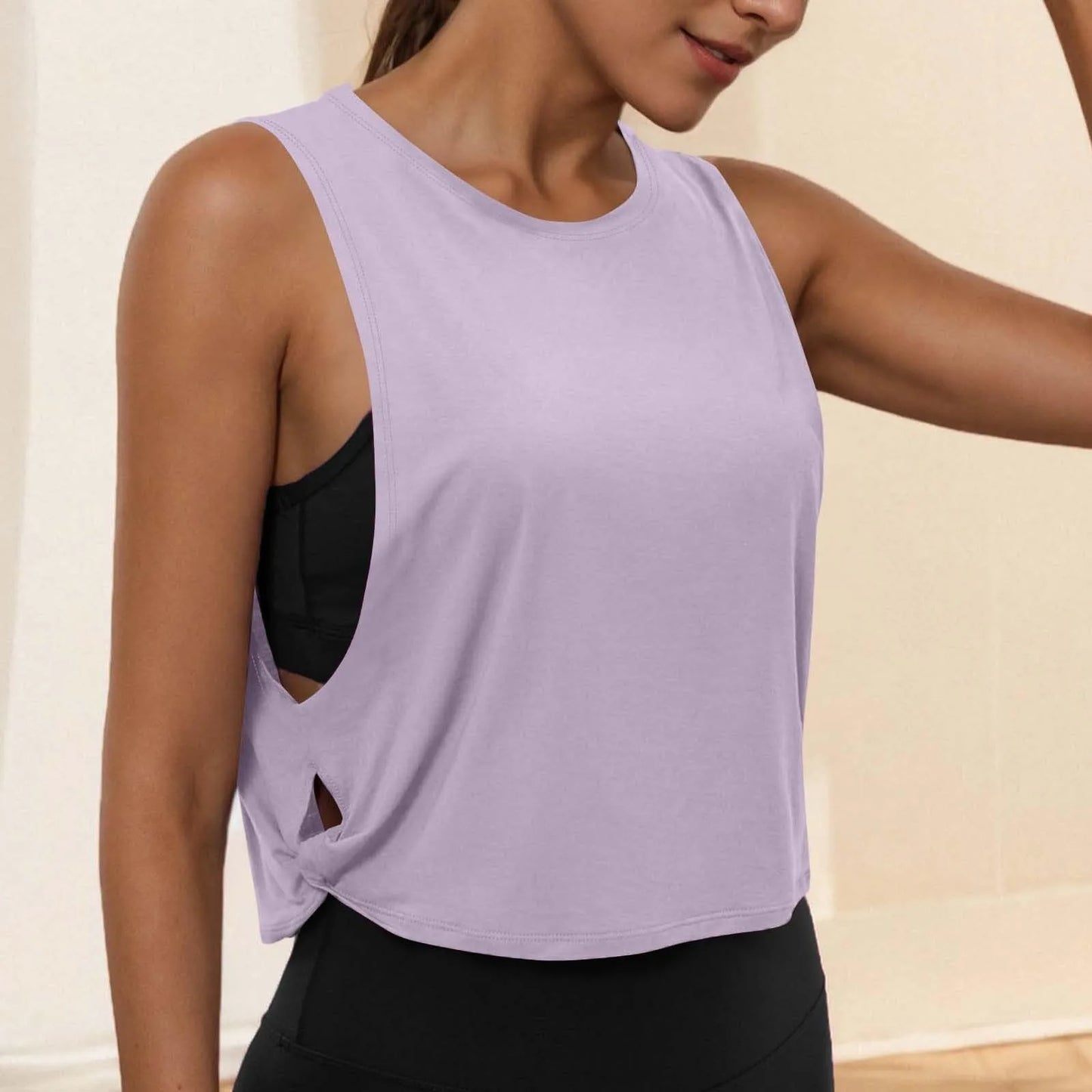 Women Sleeveless Yoga Top Breathable Gym Vest Tank Crop Top Running Tee