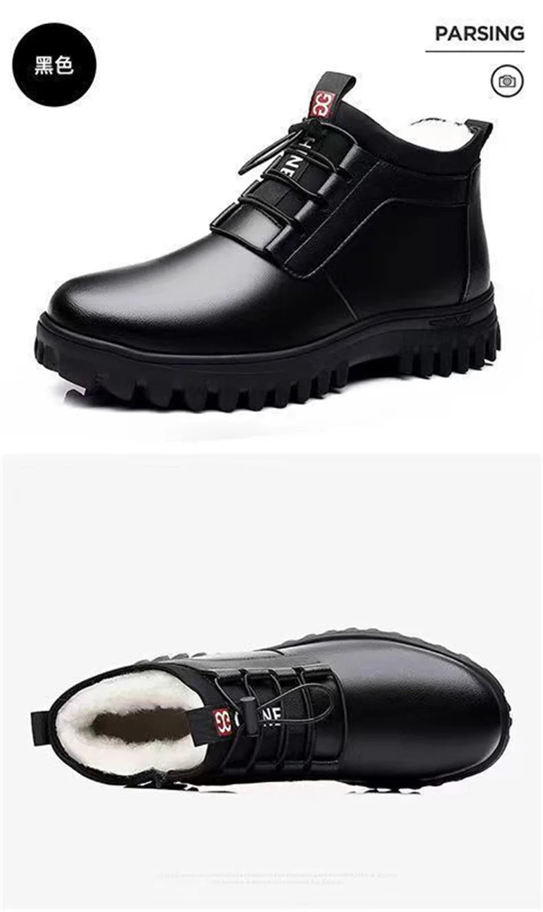 New Men's Thickened Cotton Shoes Winter Cold Resistant Casual Shoes Men's Wool Boots Cotton Shoes Cotton Warm  Boots