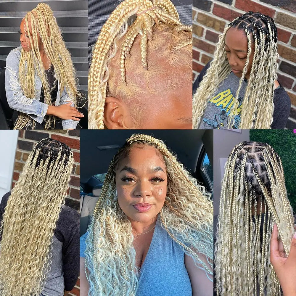 613 Blonde Deep Wave Bulk Braiding Hair 100% Human Hair No Weft Human Hair For Braiding Extensions 16-26 Inch For Woman 50G/Pack
