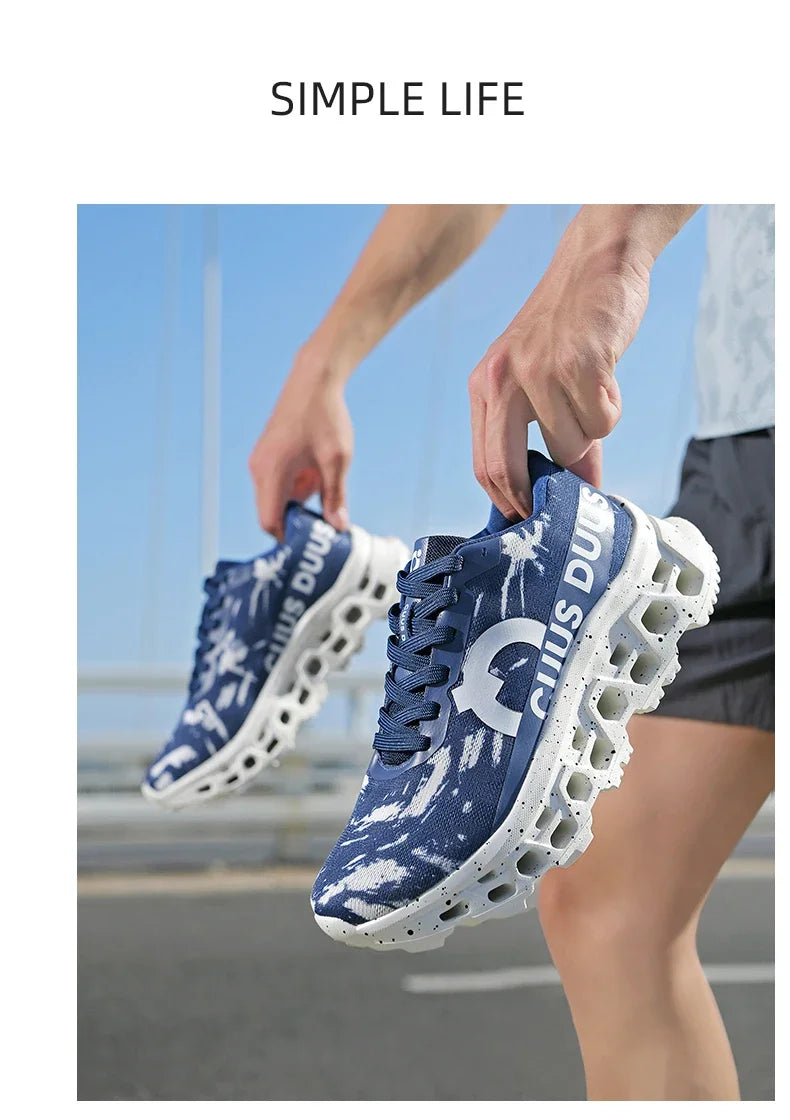 Running Shoes for Men Women Hollow Perforated Cushion Shock Absorbing Outdoor Hiking Sneakers Casual Chunky Walking Trainers