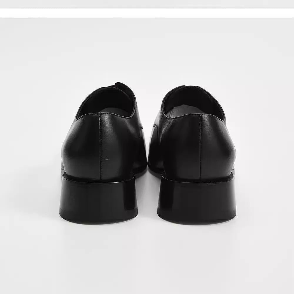 Shoes for Men womem 2024 Fashion Lace Up Leather Casual Shoes Spring and Autumn Round Toe Solid Platform Loafers 35-45